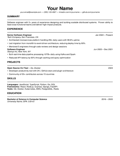 Awesome CV Minimal preview