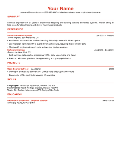 Awesome CV Red preview