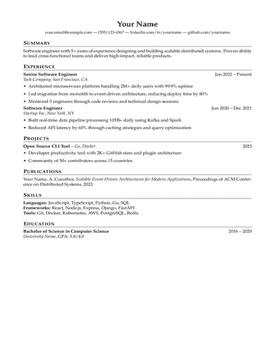 Clean CV preview