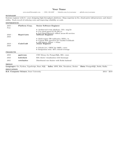 Compact Tabular preview