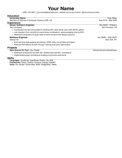 Jake's Resume preview