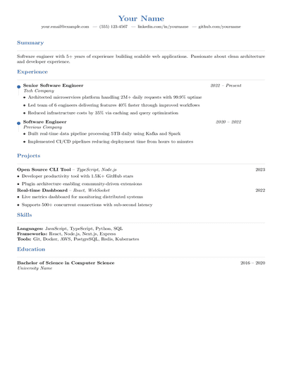 Modern Timeline preview