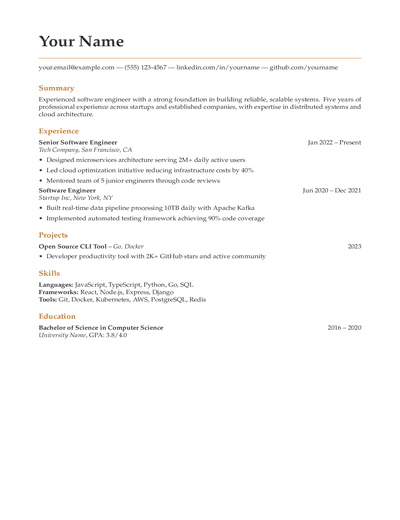 ModernCV Oldstyle preview