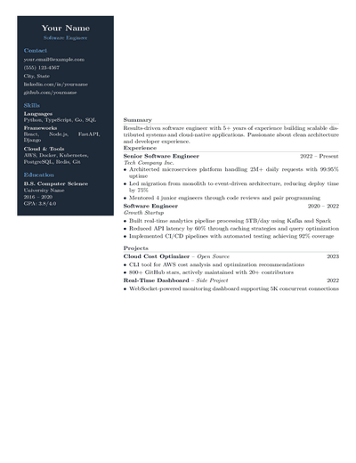 Sidebar Dark preview