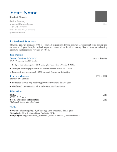 RenderCV ModernCV preview